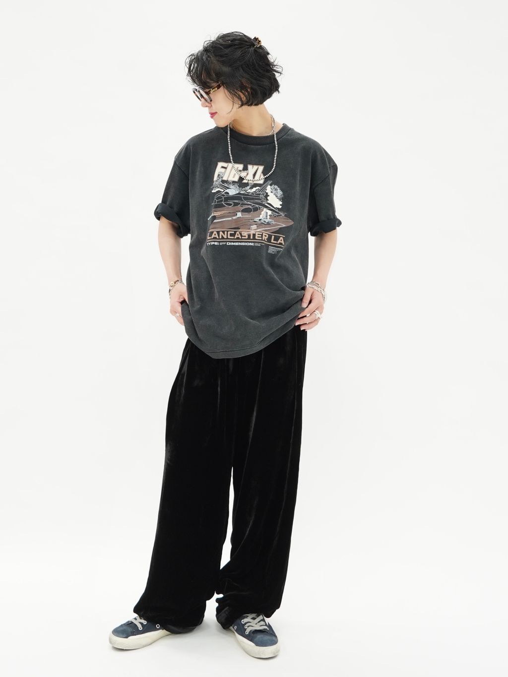 Faded graphic Print Tのコーディネートスナップ（KS）｜journal