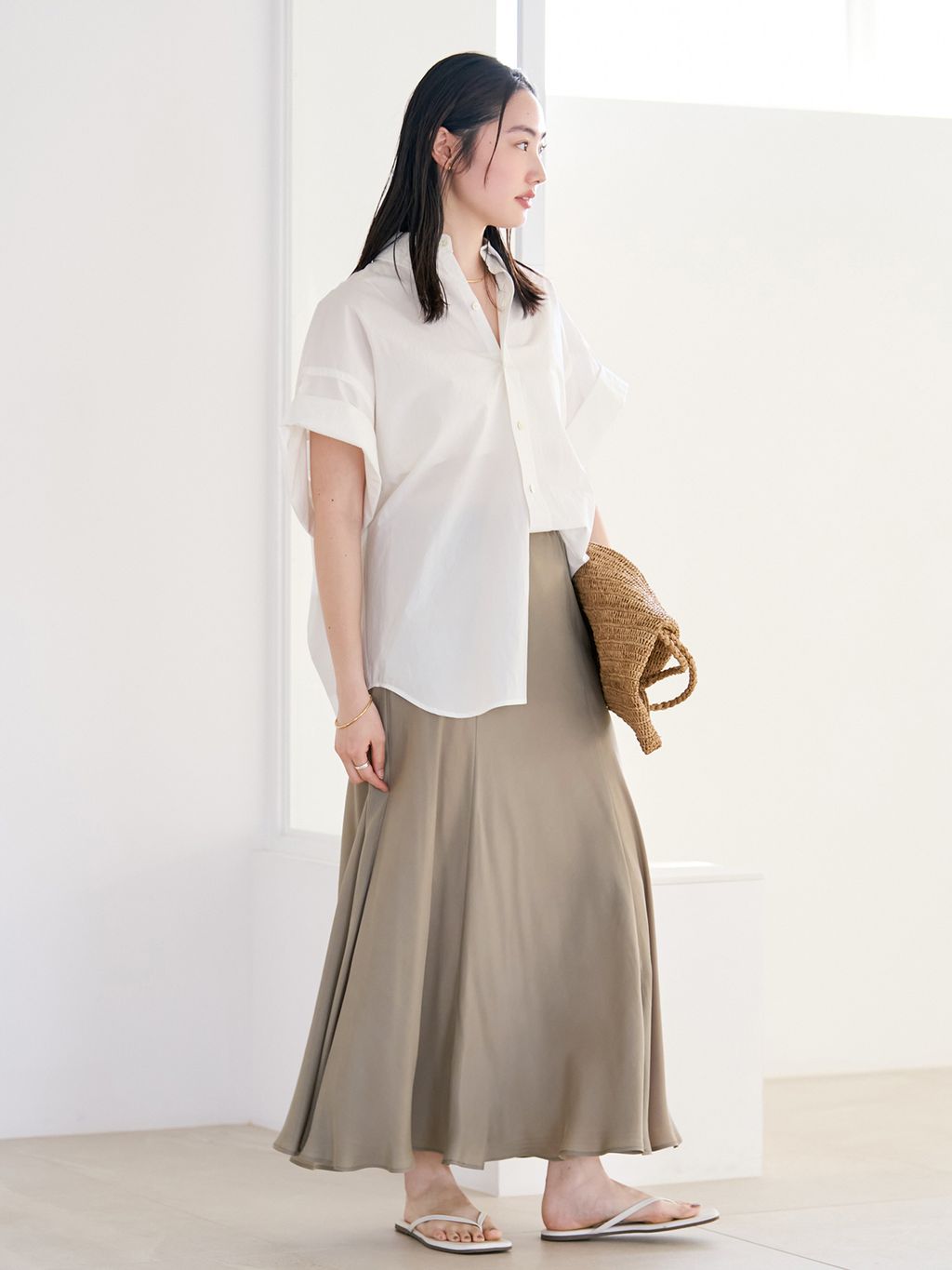 美品✨Plage プラージュ シルクアサドレス シルク混 ベージュ plage
