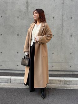 souple wool ダブルフェイスロングコートのコーディネートスナップ