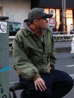 ANCELLM × WISM 別注 FADED BOMBER JACKET EXのコーディネートスナップ