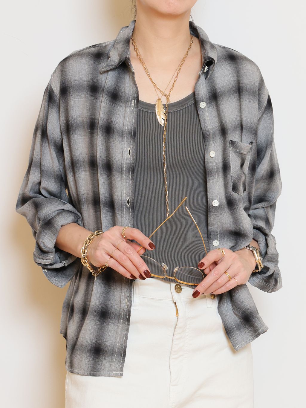 REMI RELIEF/レミレリーフ】 REMI RELIEF RAYON チェックシャツの