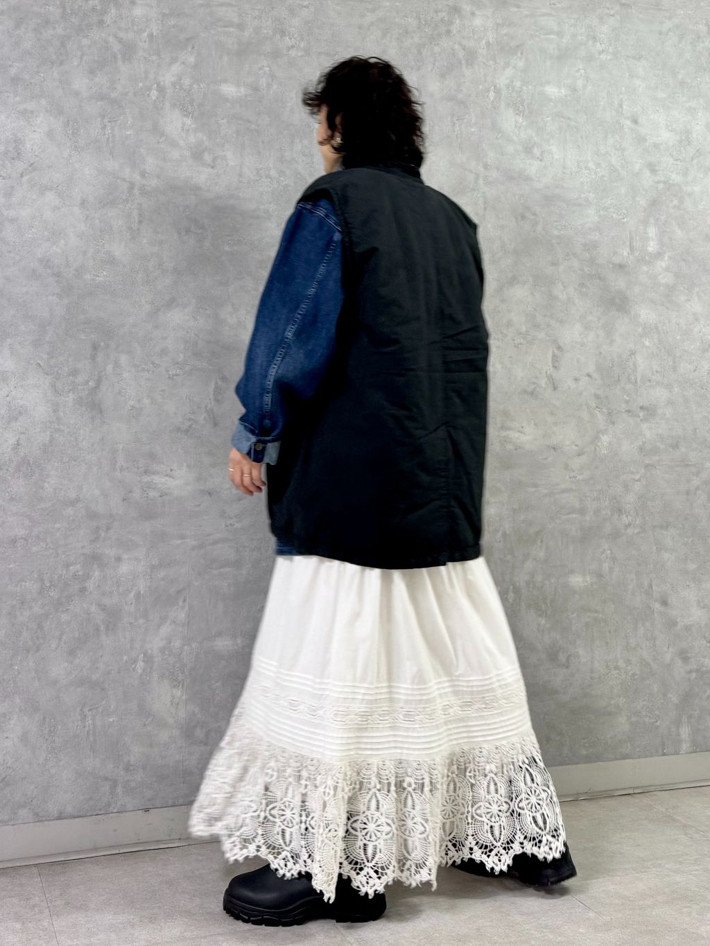 ポプリン レーススカートのコーディネートスナップ（H.O）｜journal