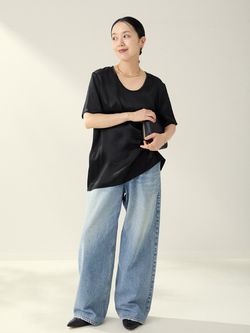 Plage R’IAM サテンチュニックTシャツ R'IAM サテンチュニックTシャツのコーディネートスナップ（midori