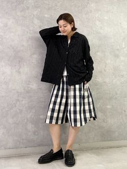 バックサテンCPOシャツブルゾンのコーディネートスナップ（M.F