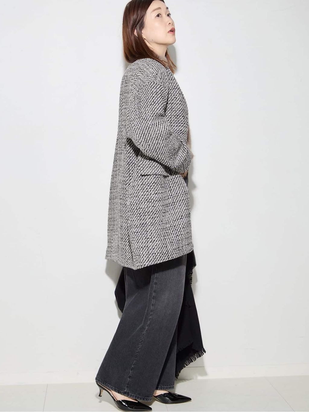 ジャーナルスタンダードレサージュ　GIOLICA ヘリンボンコクーンコート 予約》GIOLICAコクーンコートのコーディネートスナップ（ichikawa