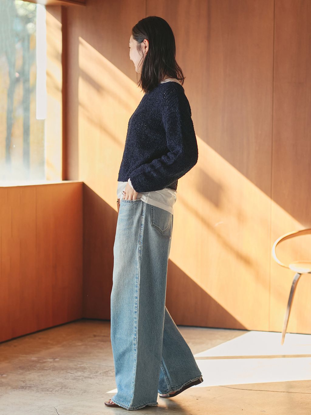 予約》Fringe yarn カーディガンのコーディネートスナップ（mizuka