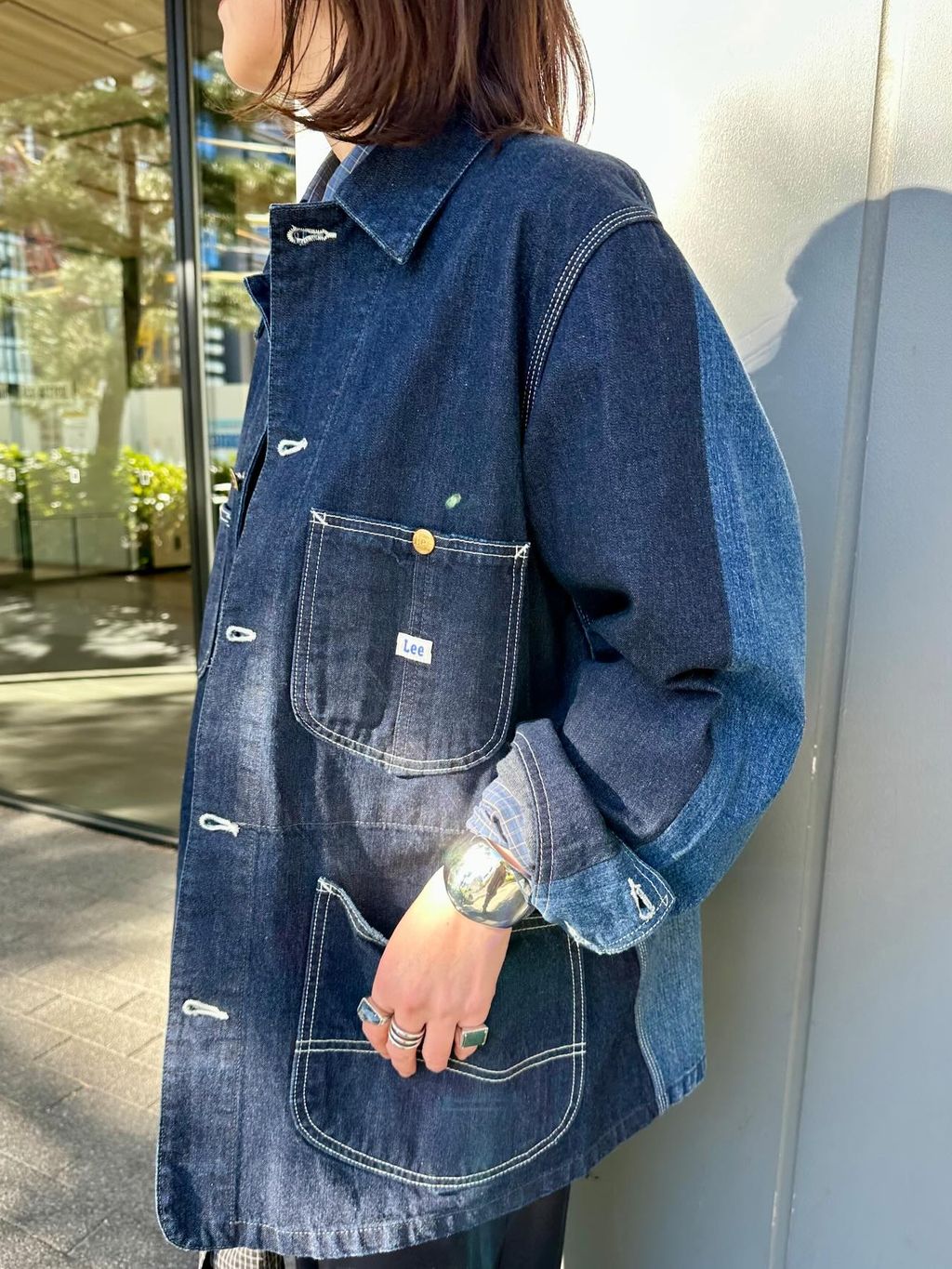 LESSAGE デニムカバーオール 別注【INSCRIRE*LEE*LESSAGE】LOCO JK DENIM USED：カバーオールの