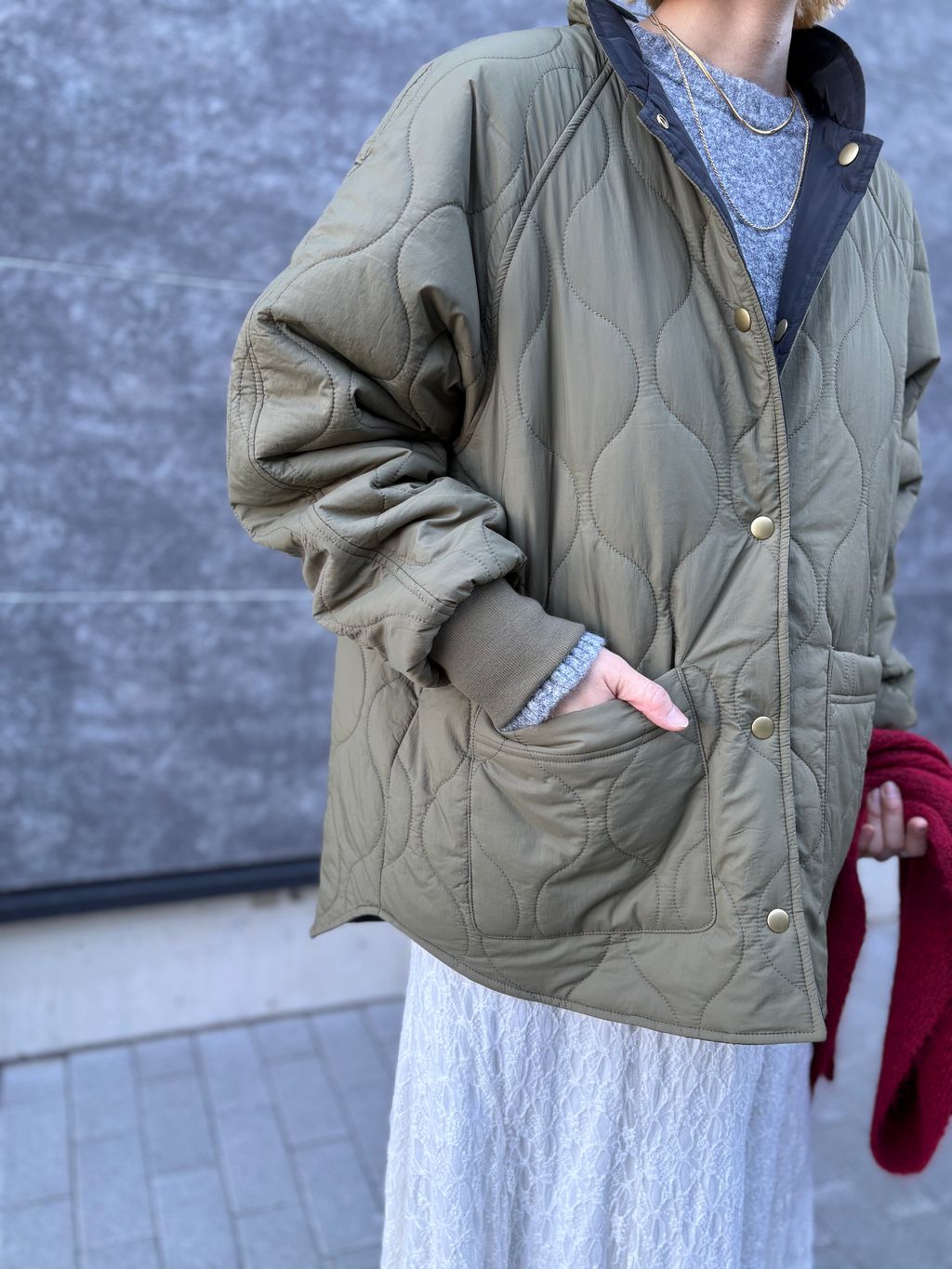 追加》ウォッシャブル / キルティングリバーシブルブルゾンの