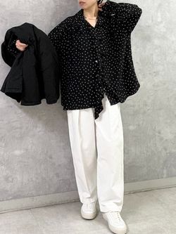 Cu/Rローン フリルパフブラウスのコーディネートスナップ（K.H