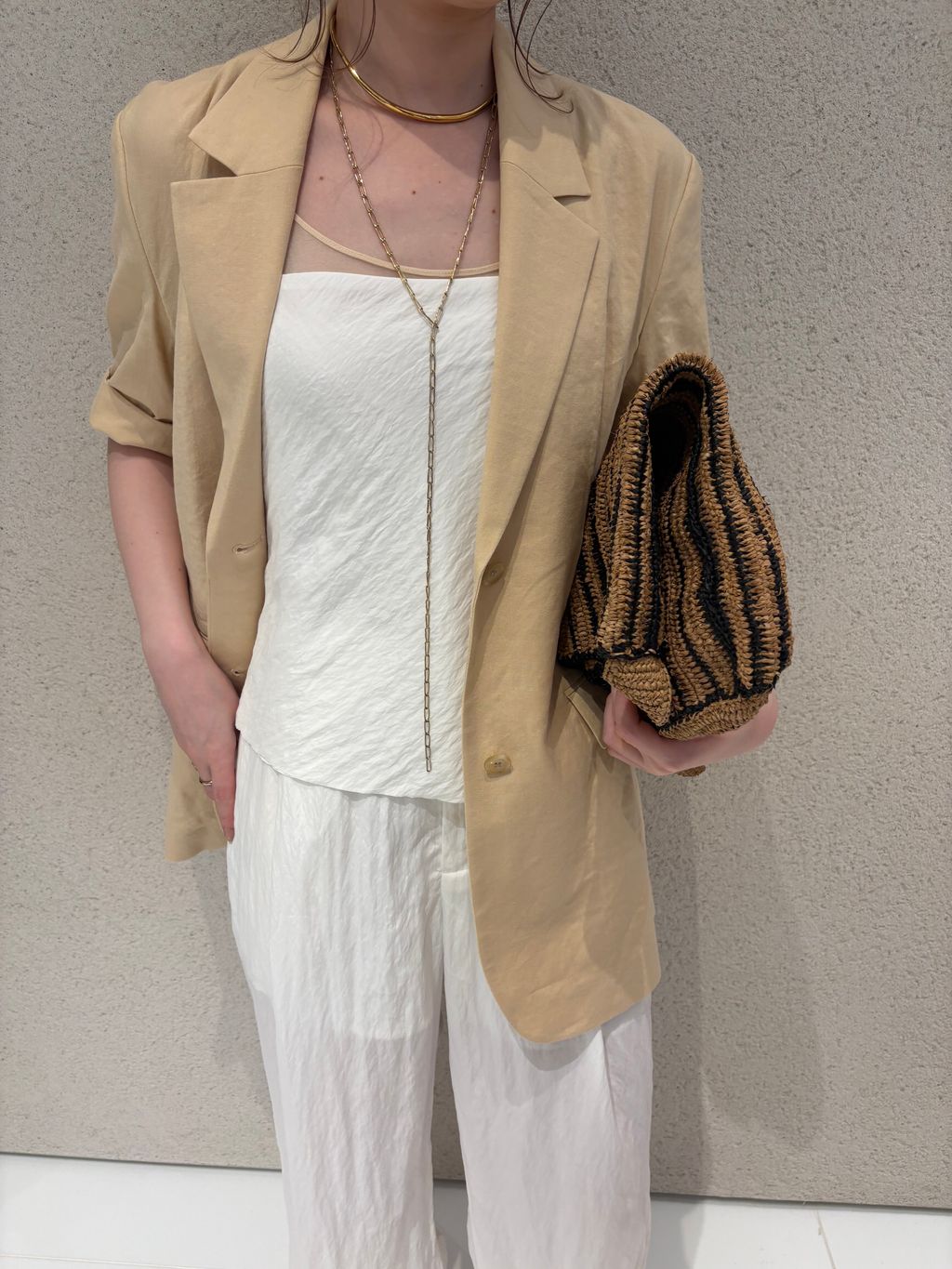 R'IAM シングルブレストハーフジャケットのコーディネートスナップ