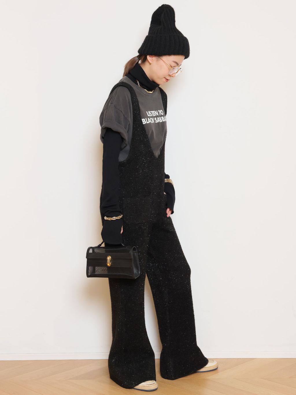 SAVETTE/サヴェット】MESHxLEATHER SYMMETRY POCHETTEのコーディネート