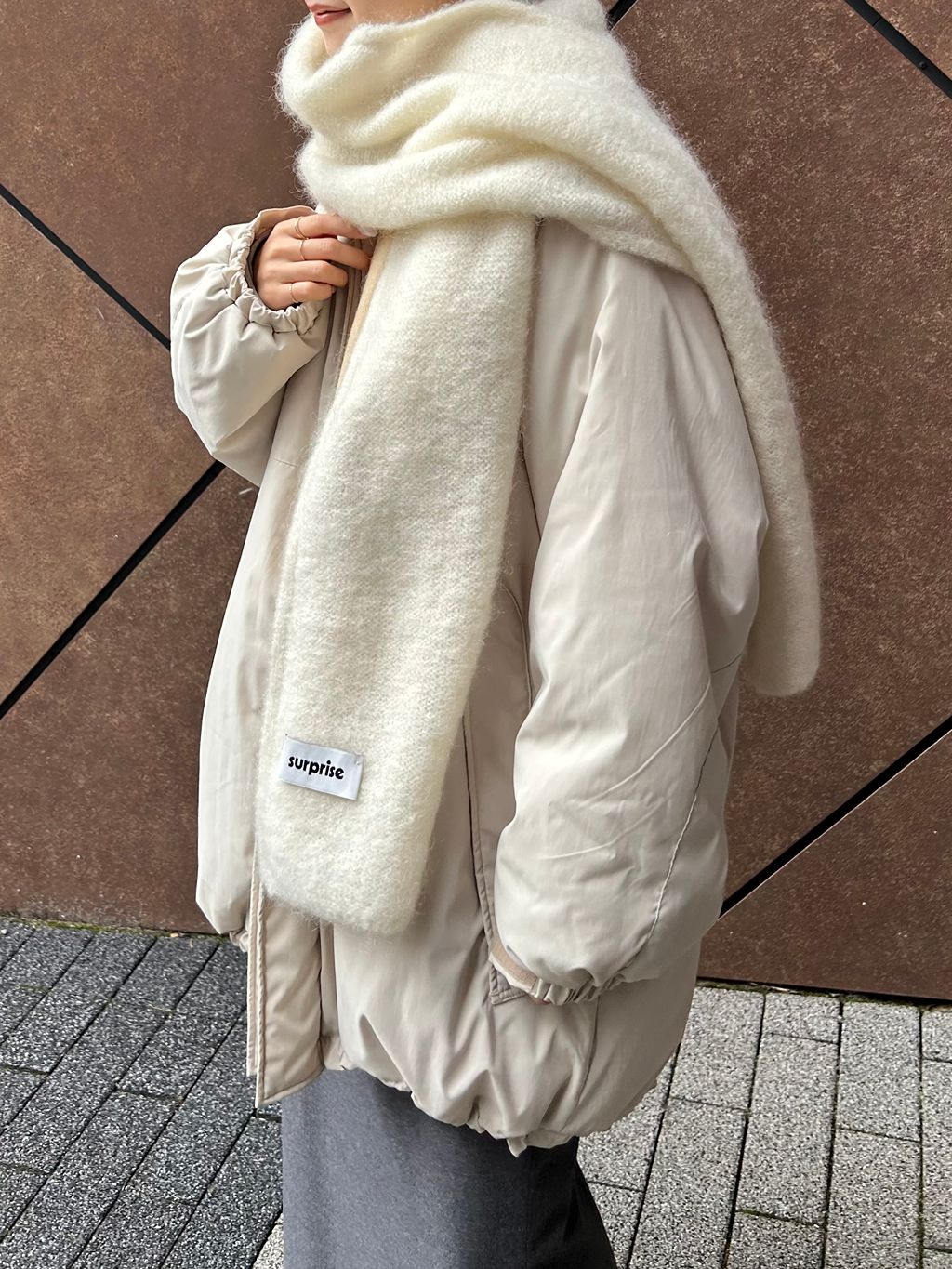 ウォッシャブル中綿モンスターパーカーブルゾンのコーディネート