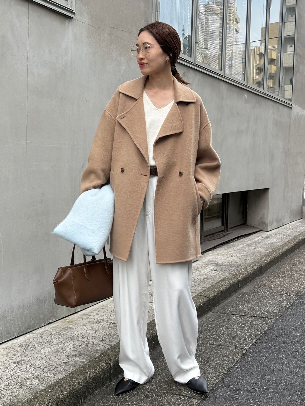 シリーズあり/追加》souple wool ダブルフェイスミドルコートの