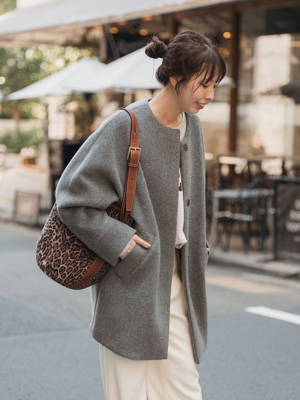 TICCA / ティッカ ノーカラーテントコートのコーディネートスナップ