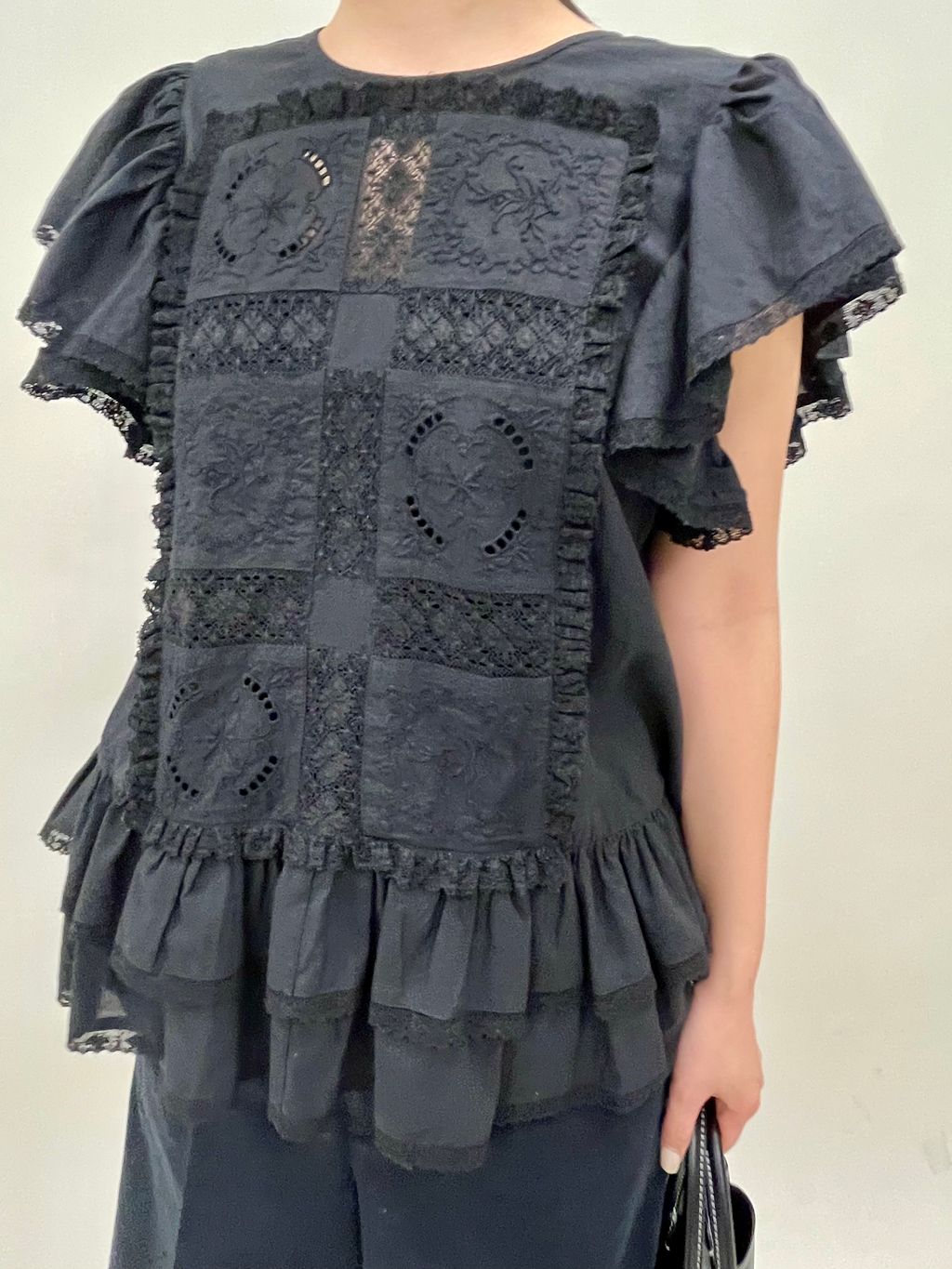 crinkle crinkle crinkle SLOBE別注 front tapestry 2way blouseの