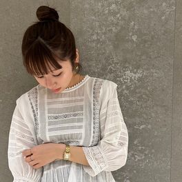 コットンボイルバルーンワンピースのコーディネートスナップ（Shino