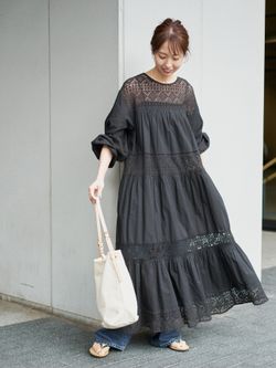 新色有り / 追加予約》HYUレースギャザーワンピースのコーディネート