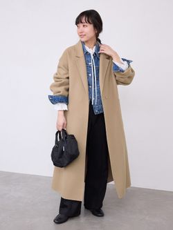 souple wool ダブルフェイスロングコートのコーディネートスナップ