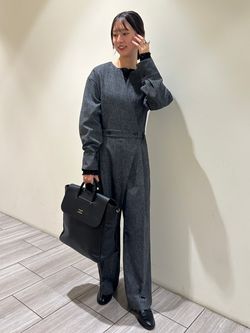 ウォッシャブルカシュクールオールインワンのコーディネートスナップ