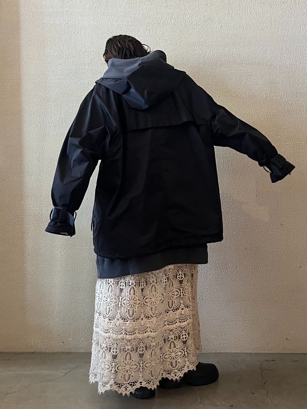 まり ジャーナルスタンダードラックス　ナイロンハーフコート ナイロンハーフコートのコーディネートスナップ（A.D）｜journal