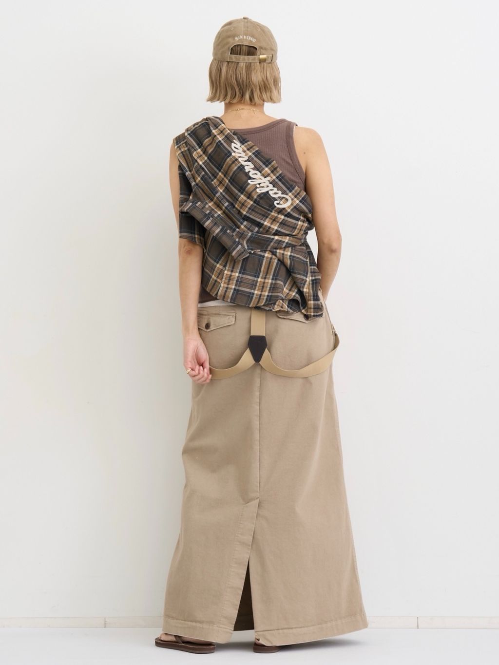 訳ありGOOD GRIEF! L'Appartement Chino Skirt GOOD GRIEF!/グッド グリーフ】 VINTAGE WASHED CHINO SKIRTの