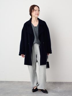シリーズあり/追加予約》souple wool ダブルフェイスミドルコートの