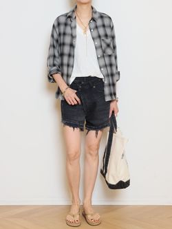 REMI RELIEF/レミレリーフ】 REMI RELIEF RAYON チェックシャツの