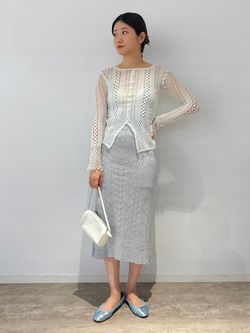 EUCHRONIA/ユークロニア】Stretch lace long sleeve tee（ニット
