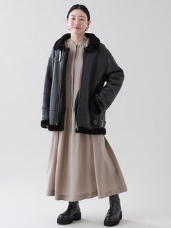 追加》キュプラフィブリルギャザーワンピースのコーディネートスナップ