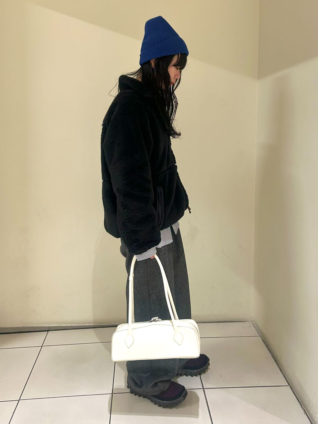 追加》ECOPEL ソフトフリースファーブルゾンのコーディネートスナップ