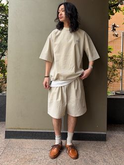 まっくんページ⛳Malbon 半袖シャツ×ショートパンツ ベージュコーデ 吸水速乾＆高通気性】FADE GRAPH POINT ショートパンツの
