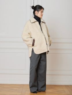 IENA LA BOUCLE リバーシブルファーリーボンディングブルゾンの 