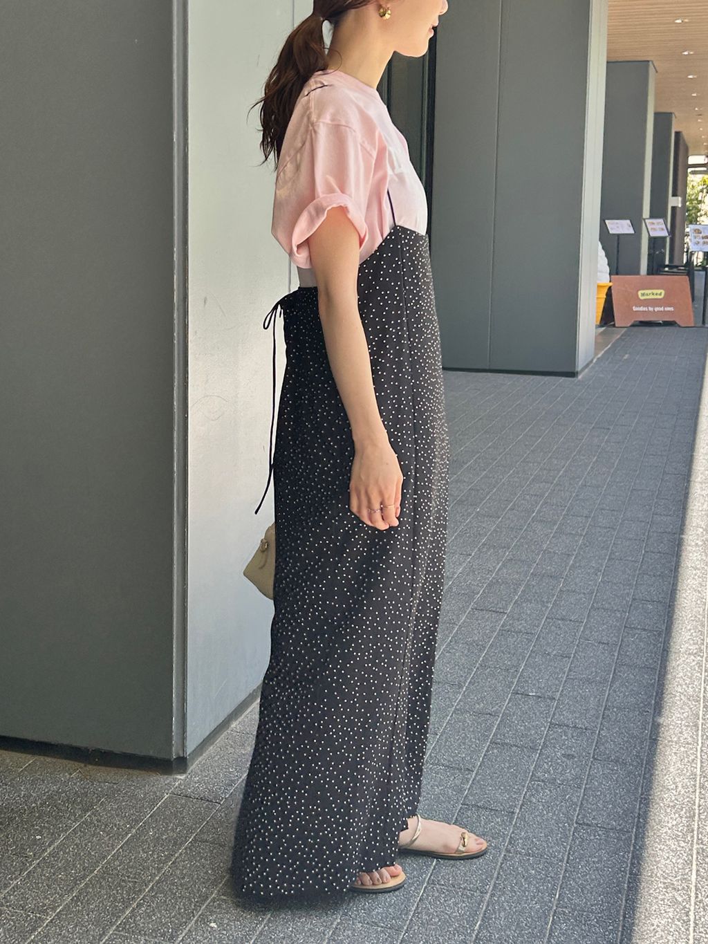 SLOBE IENA ドットキャミワンピース×ノースリーブティーシャツセット 2枚セット/WEB限定/追加2》アイラインキャミワンピース×ノースリーブ