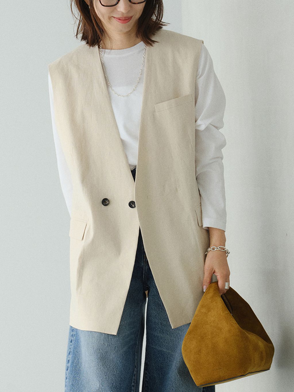 予約》Clean Linen ベストのコーディネートスナップ（S.Risa