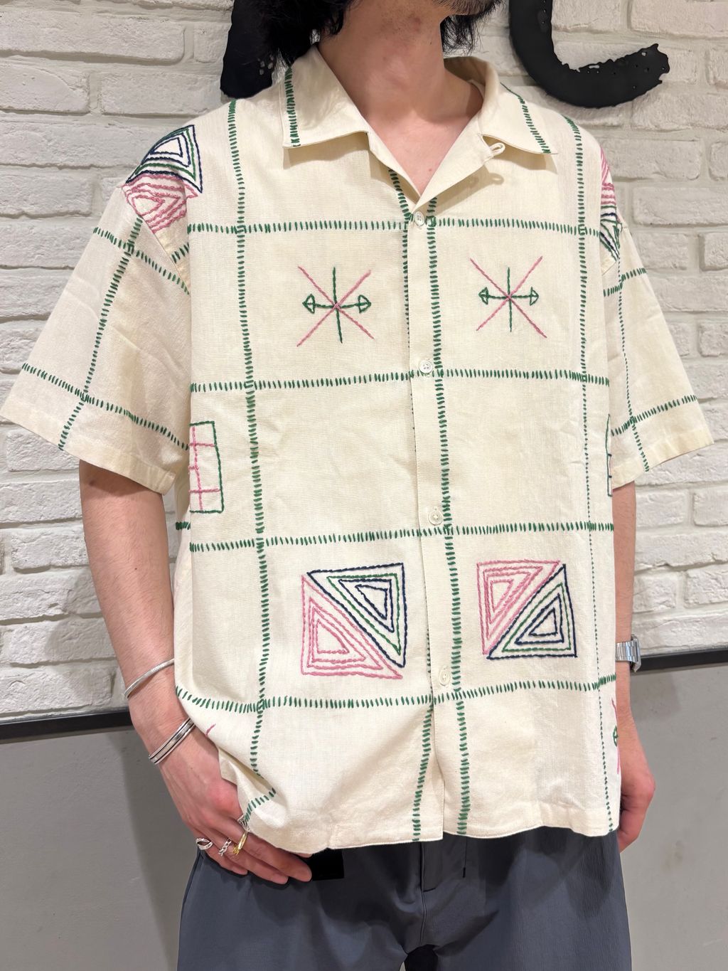 田中帽子店 × relume 別注 花麦 カンカン帽のコーディネートスナップ