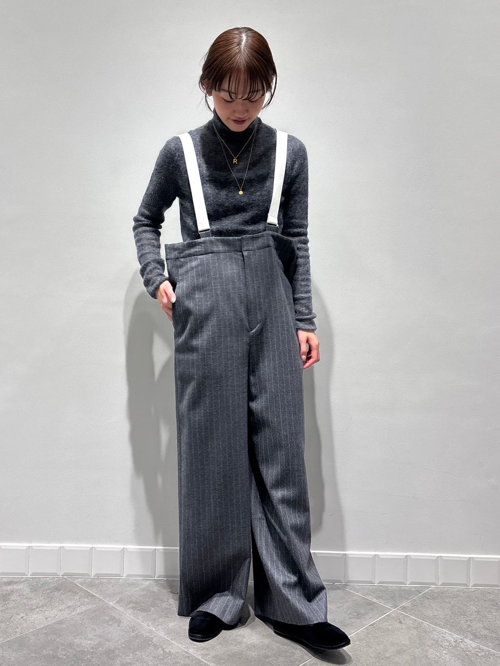 IENA LA BOUCLE ハードメルトンスタンドネックコートのコーディネート