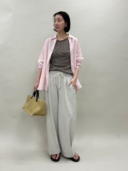 リネンコットンカシュクールシャツのコーディネートスナップ（yuka