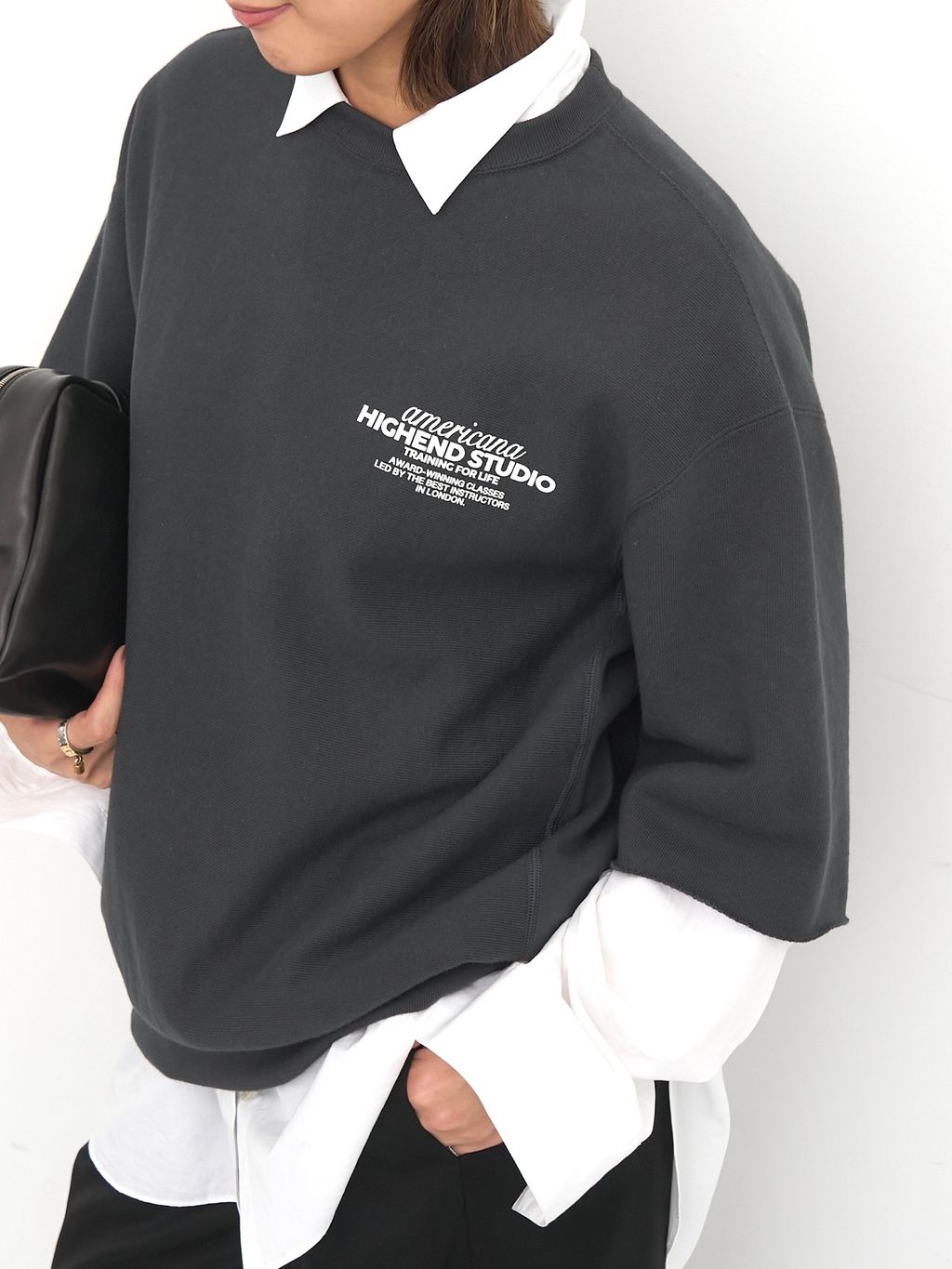 AMERICANA/アメリカーナ】 HALF SLEEVE SWEATのコーディネートスナップ