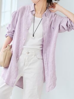 POLO RALPH LAUREN/ポロ ラルフ ローレン LINEN STRIPE SPORT SHIRTSの