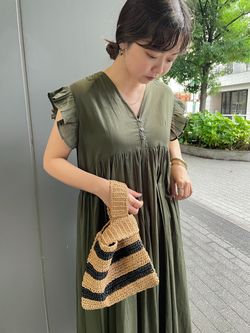 コットンボイルフリルワンピースのコーディネートスナップ（miya