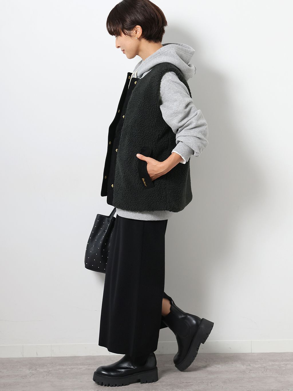 BARBOUR/バブアー】dulsie liner：ボアベストのコーディネートスナップ