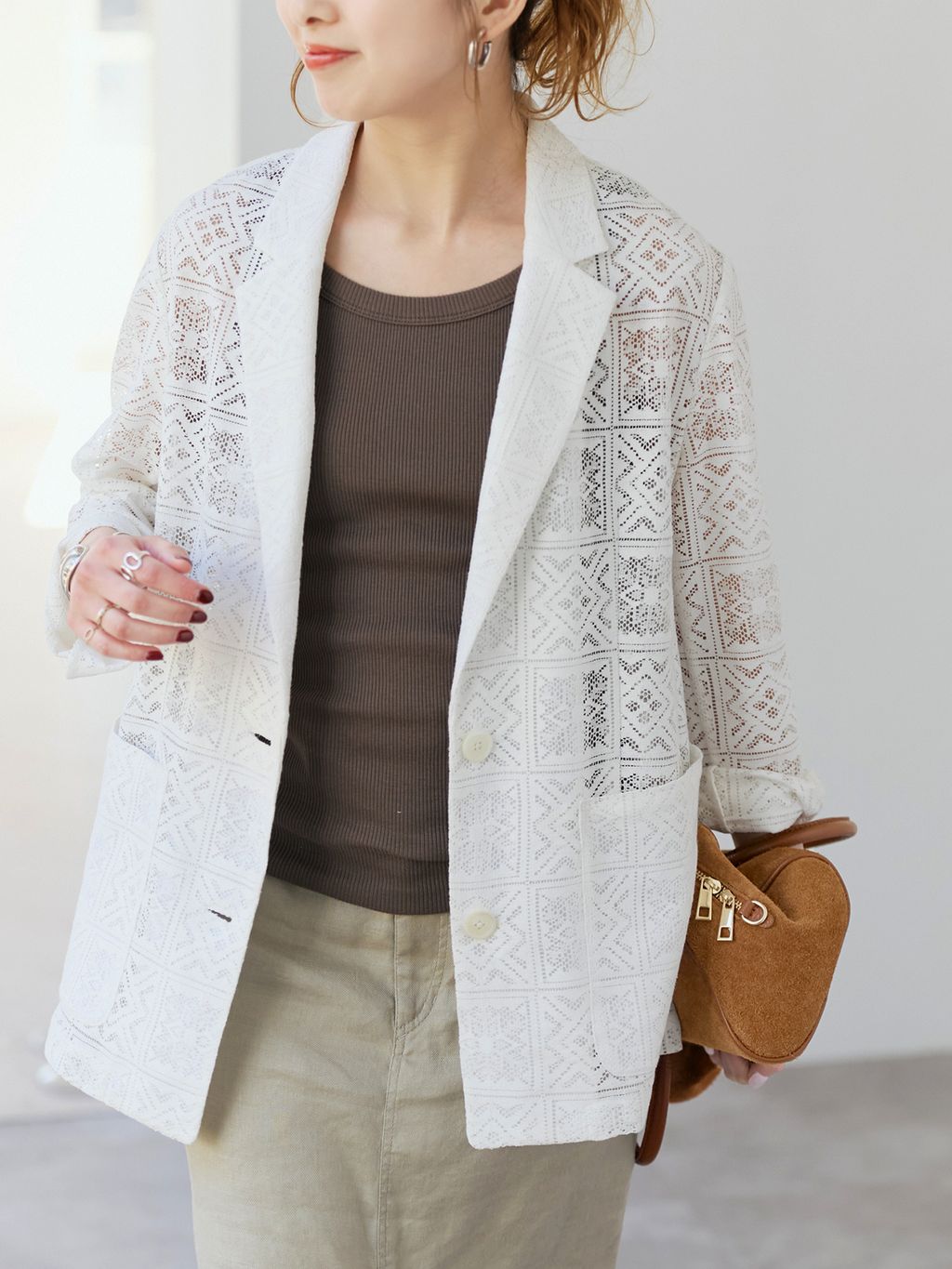 新色有り / 追加予約》甘撚テレコアメスリタンクのコーディネート