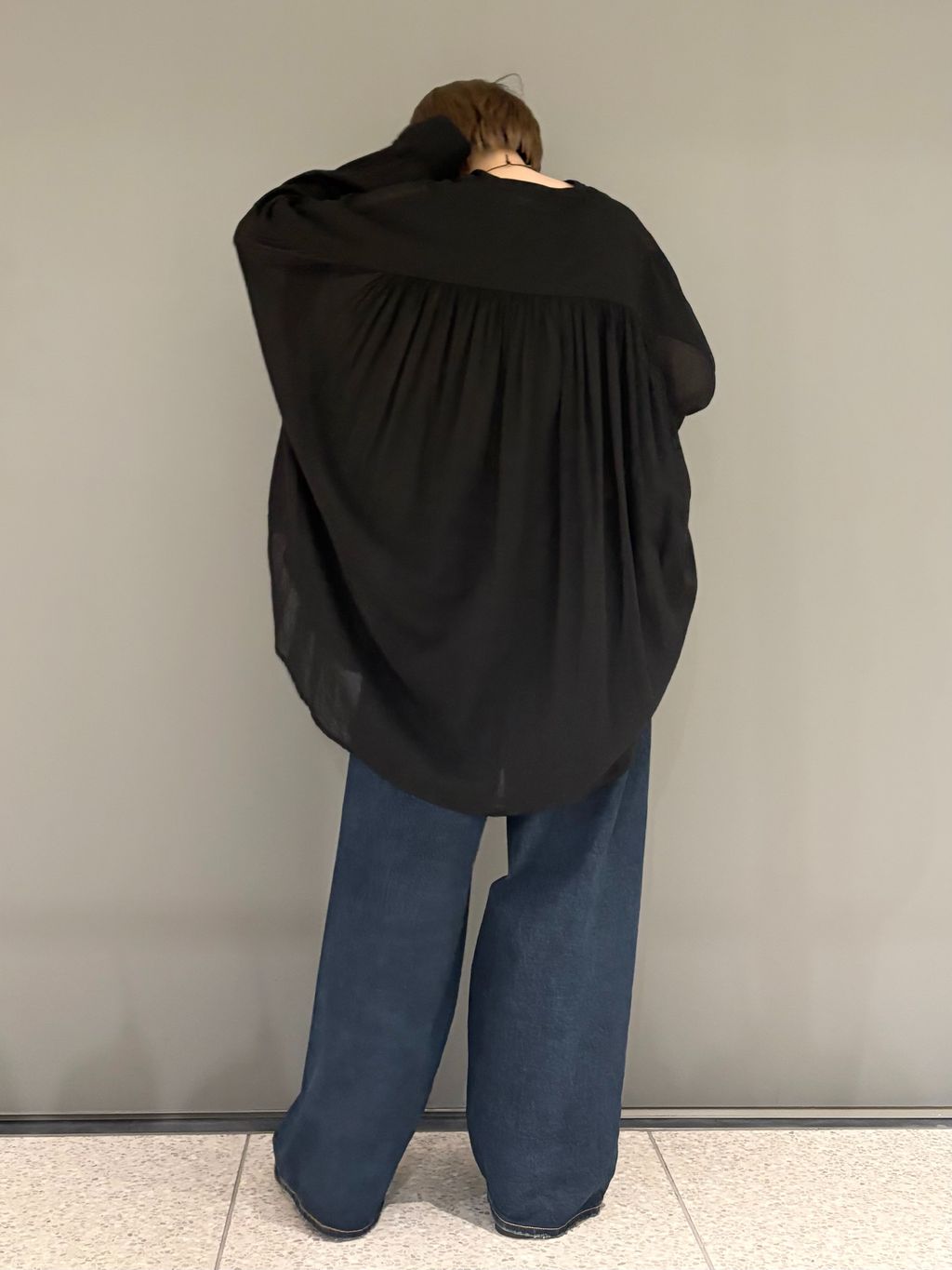 ハイツイストガーゼ ギャザーBIGシャツのコーディネートスナップ（M.K
