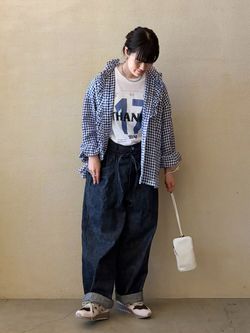 サキソニーチェック サルエルパンツのコーディネートスナップ（A.S