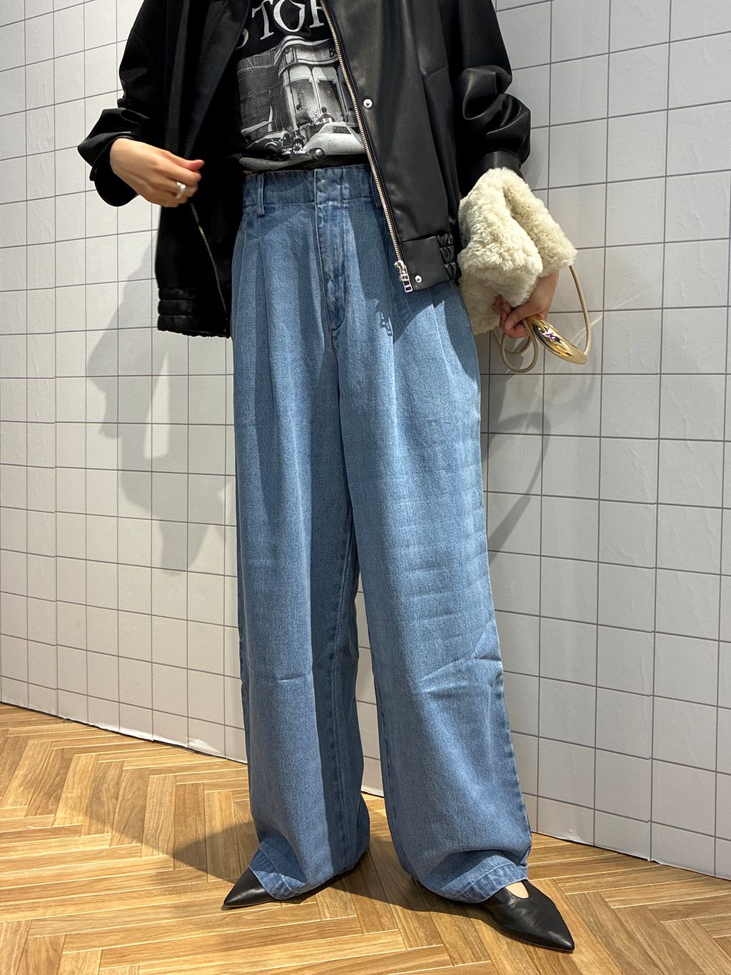 WEB限定/3サイズ展開/追加5》LEDENIM TUCK TROUSERデニムの