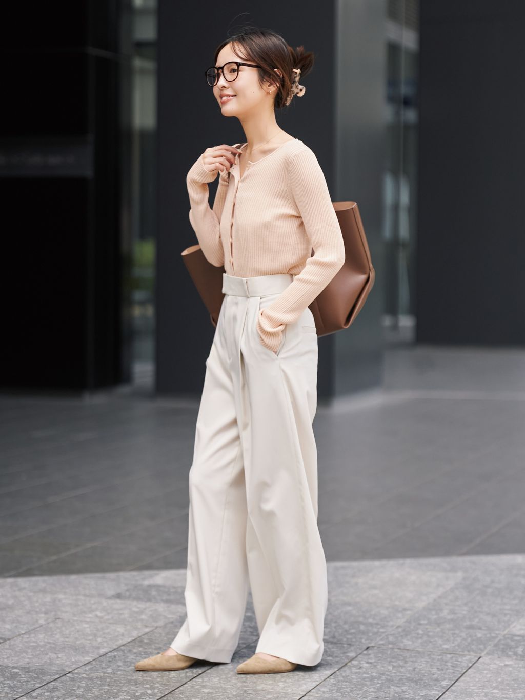 追加》CO/SILK リブカーディガンのコーディネートスナップ（minami.a