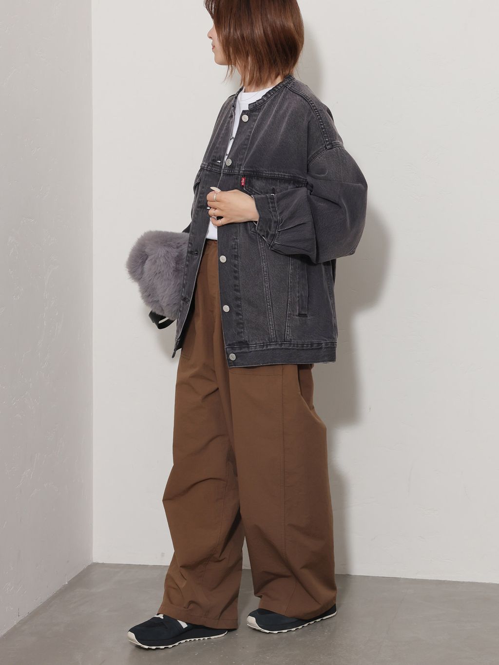 別注【LEVI'S】COLLARLESS XL TRUCKER BK：デニムジャケットの