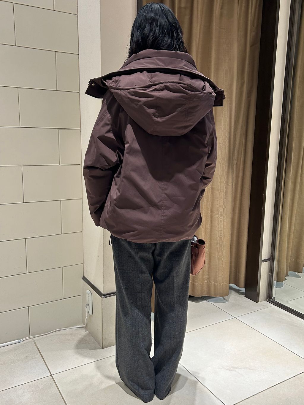 2WAY撥水ダウンハーフコートのコーディネートスナップ（honoka