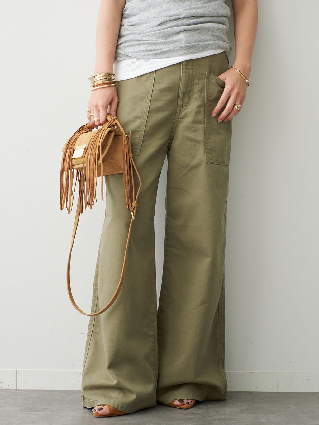 JOHNBULL/ジョンブル】WORK PANTS KHAKIのコーディネートスナップ（MIO