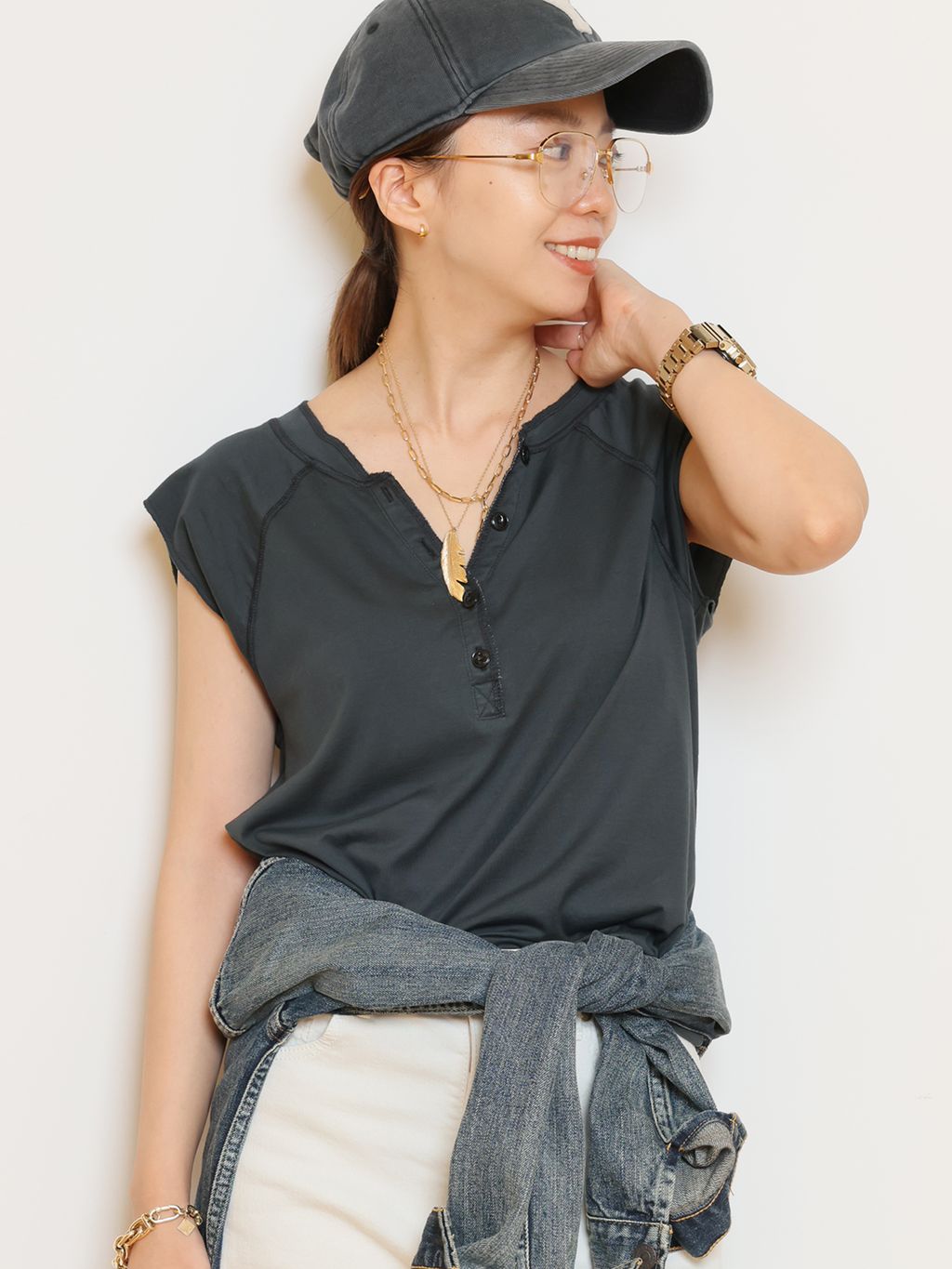 【新品】MUSE de Deuxieme Classeレミレリーフ　裏毛キャップ REMI RELIEF/レミレリーフ】裏毛キャップのコーディネートスナップ